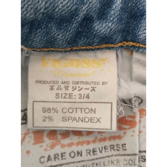 Vintage Vigoss Premium Denim Jeans 3/4 Light Wash Straight Leg Slight Flare - Picture 6 of 16